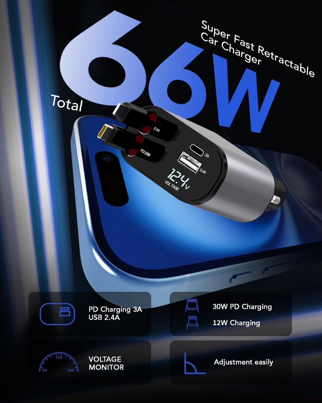 4IN 1 Retractable Fast Charger