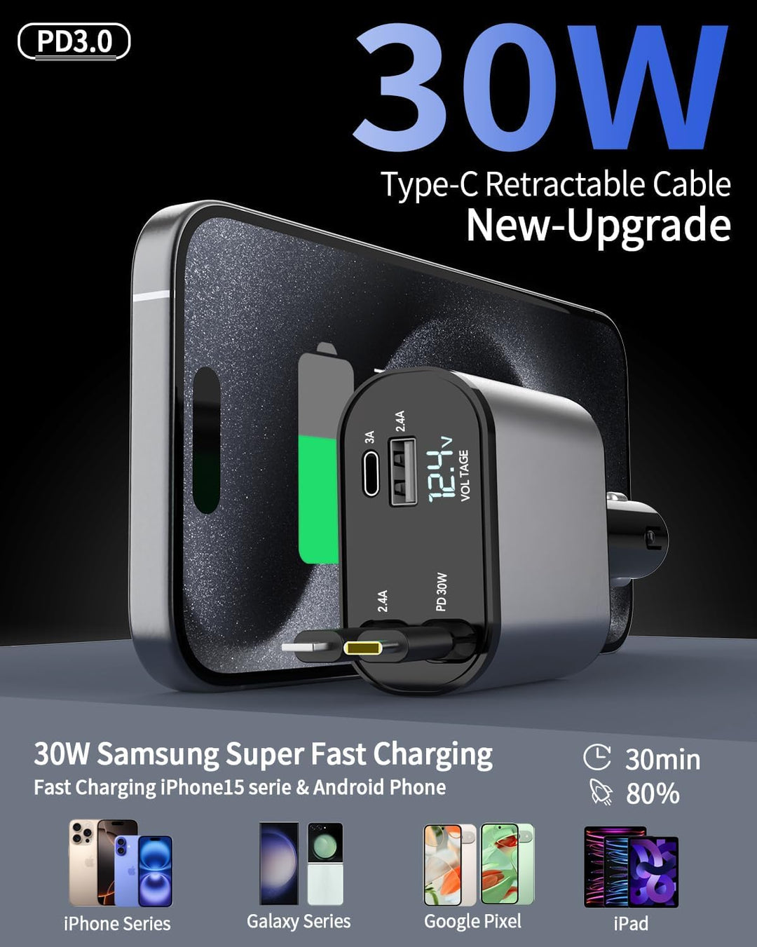 4IN 1 Retractable Fast Charger